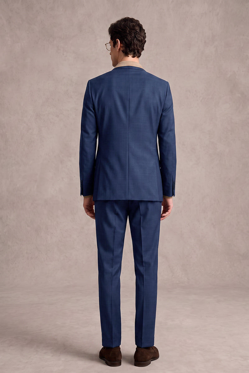 Traje de lana merina azul