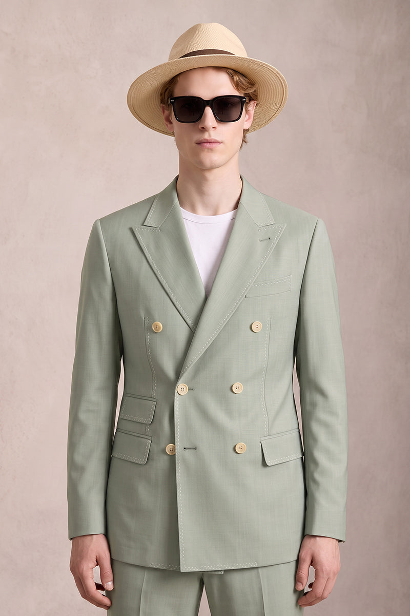 Green 50% Merino Wool Suits