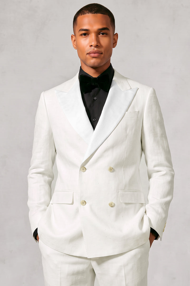 White 50% Merino Wool Suit