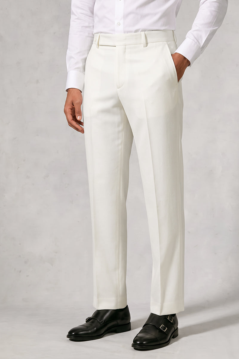 White 50% Merino Wool Trousers