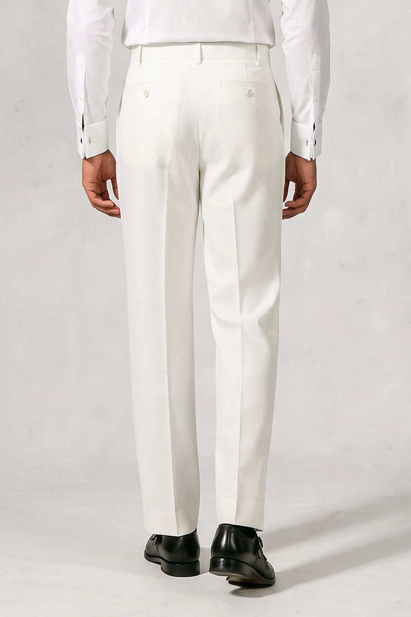 Pantalones blancos de lana merina