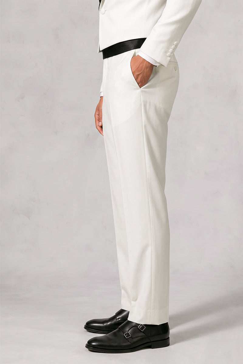 Pantalones blancos de lana merina