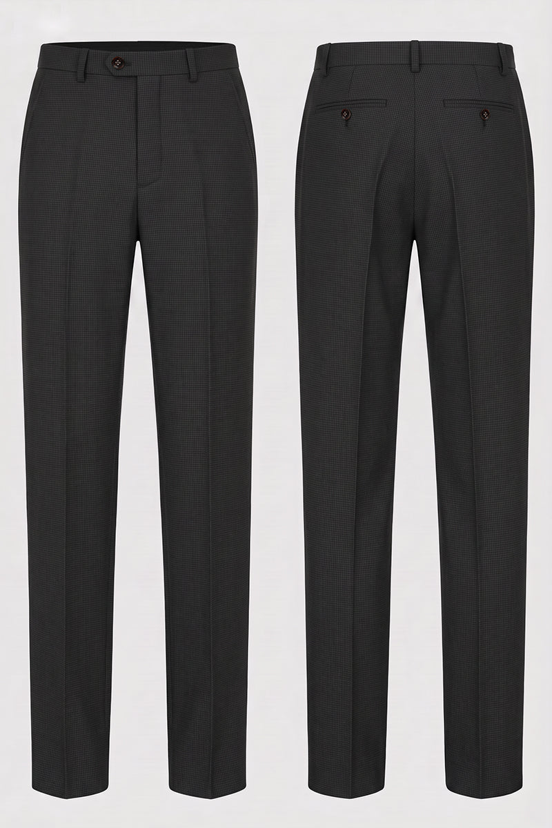 Pantaloni da completo neri in lana merino
