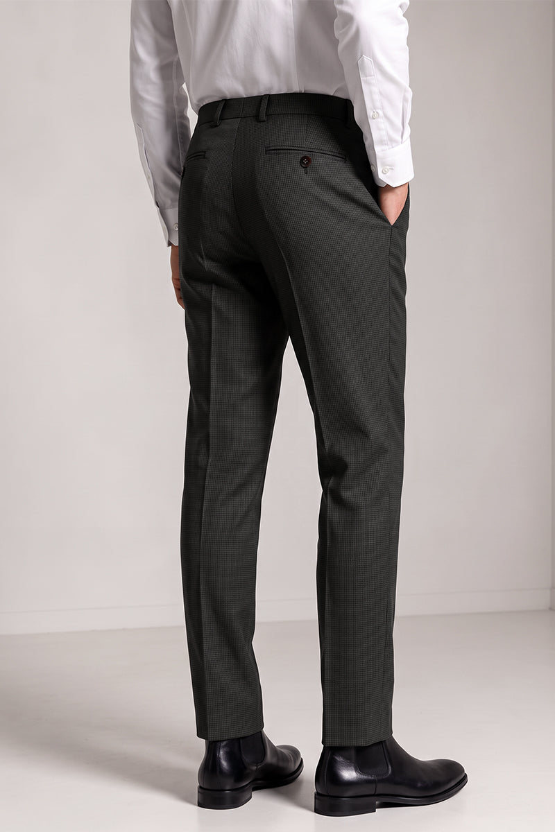 Pantaloni da completo neri in lana merino