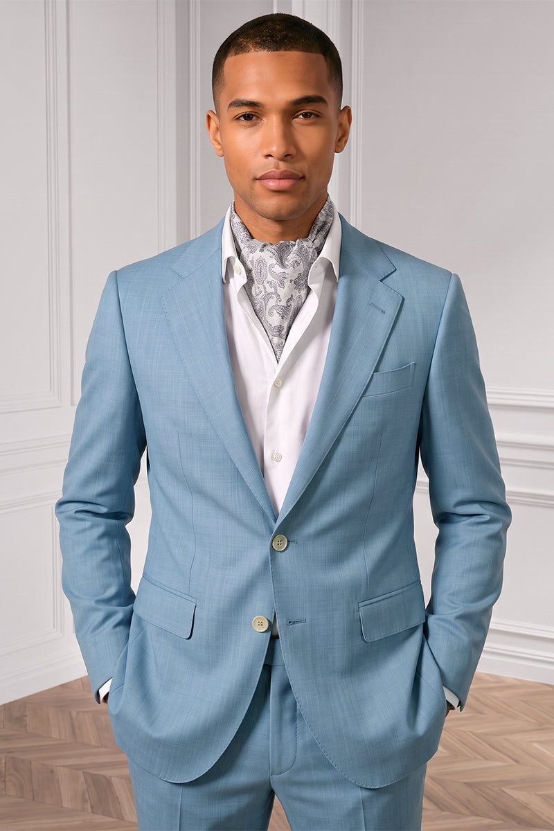 Blue 50% Merino Wool Suit