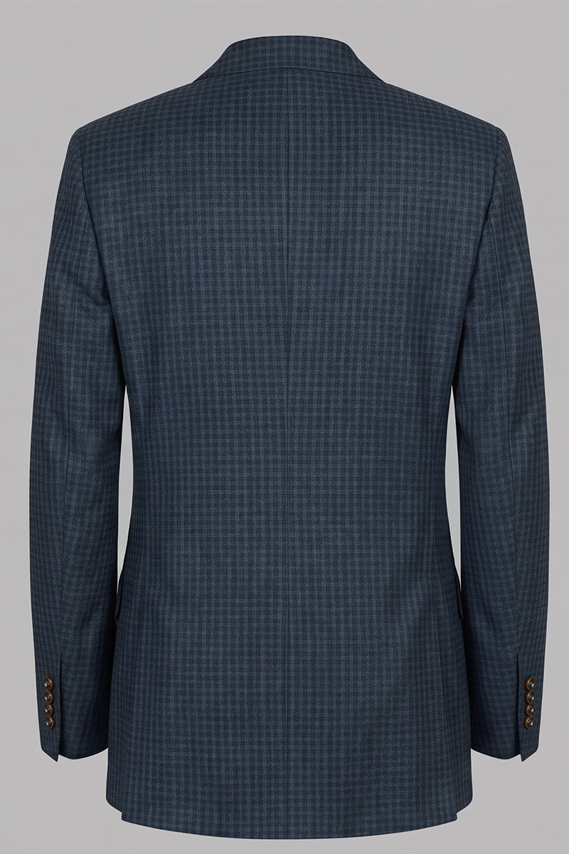 Blue 50% Merino Wool 3-Piece Suit