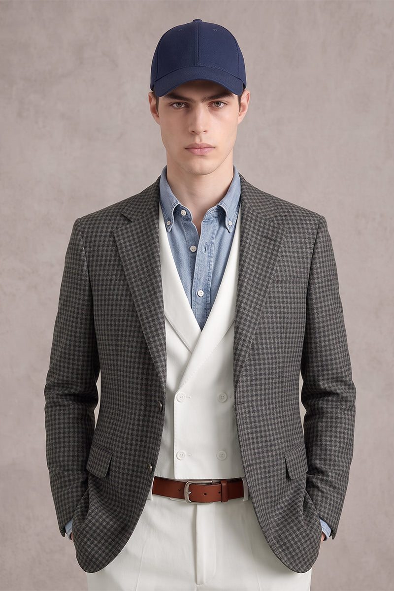 Gray 60% Merino Wool Suit 3-Piece Suit