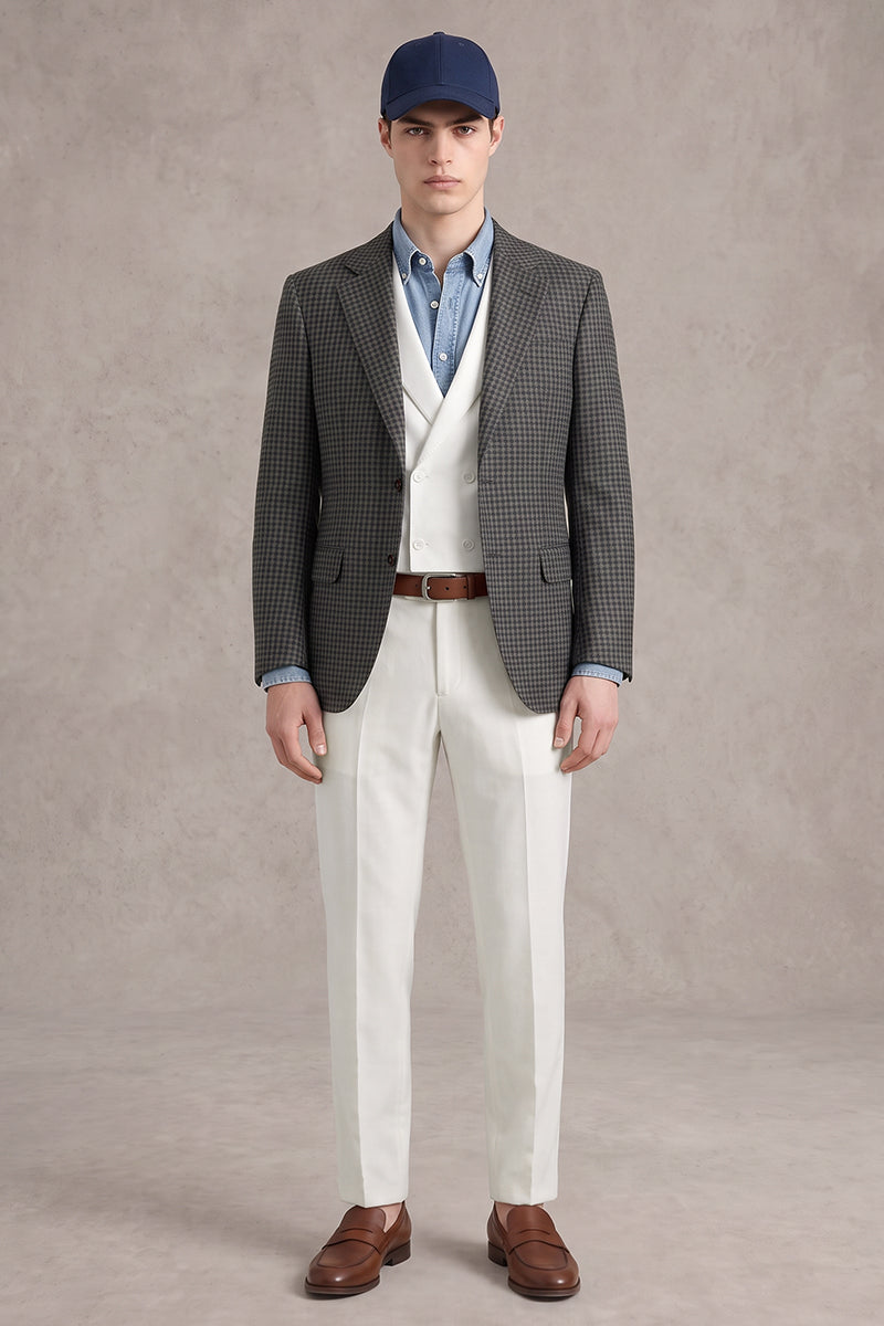 Gray 60% Merino Wool Suit 3-Piece Suit