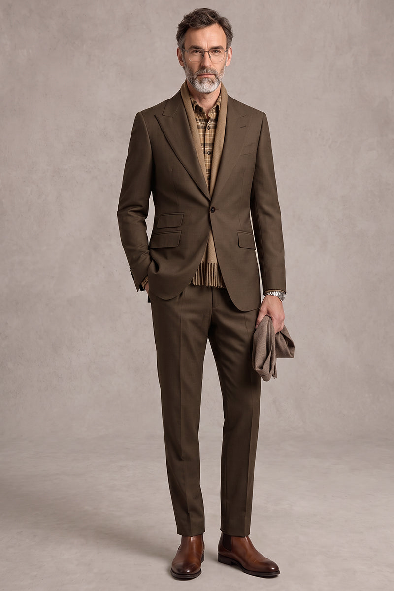 Brown Merino Wool Suit