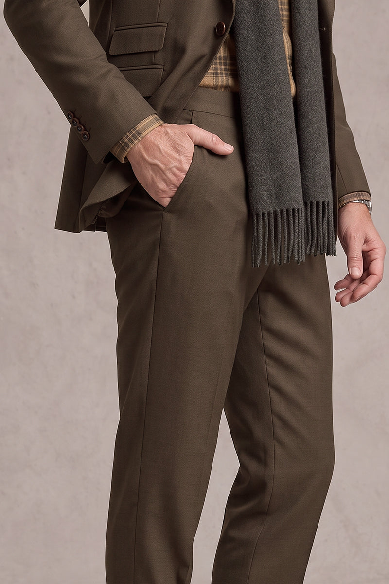 Braune Merinowoll-Anzughose