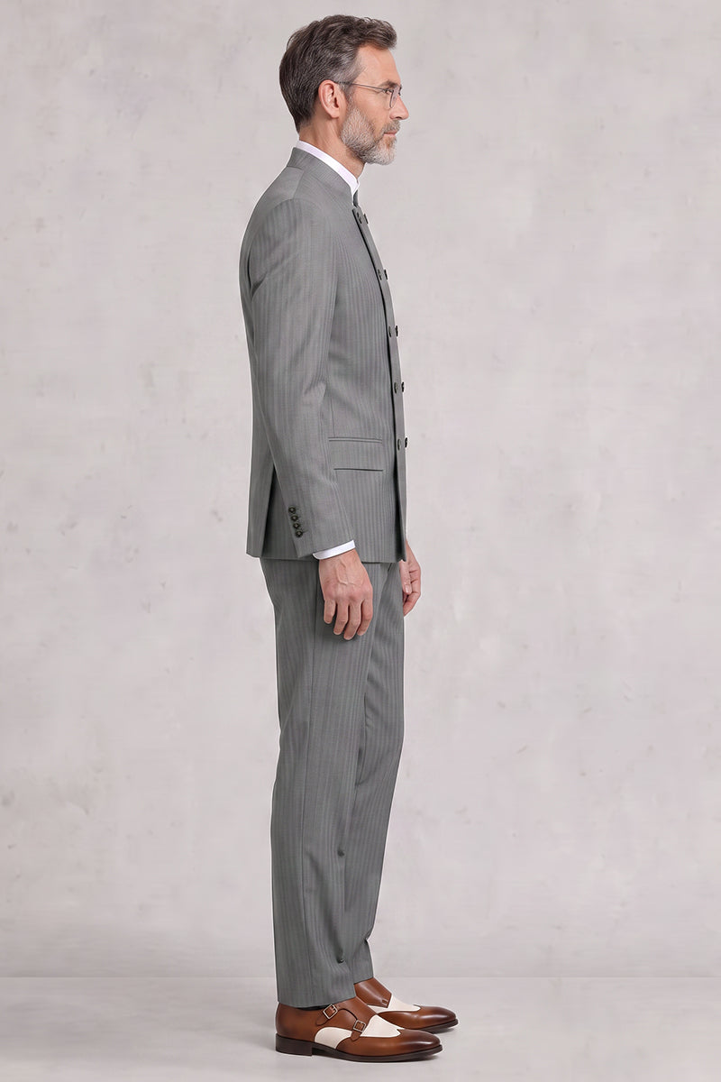 Traje de lana fina gris de Australia