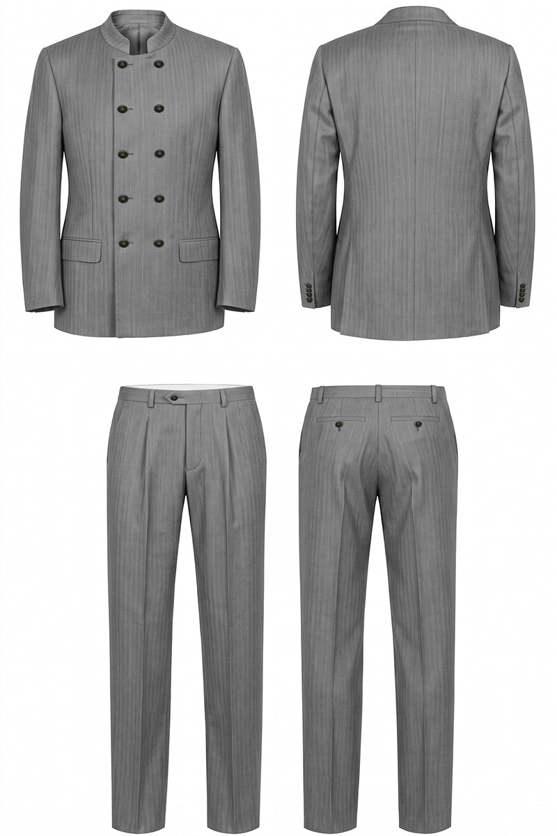 Traje de lana fina gris de Australia
