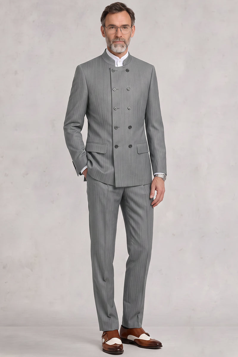 Gray Fine Australia Wool Suit
