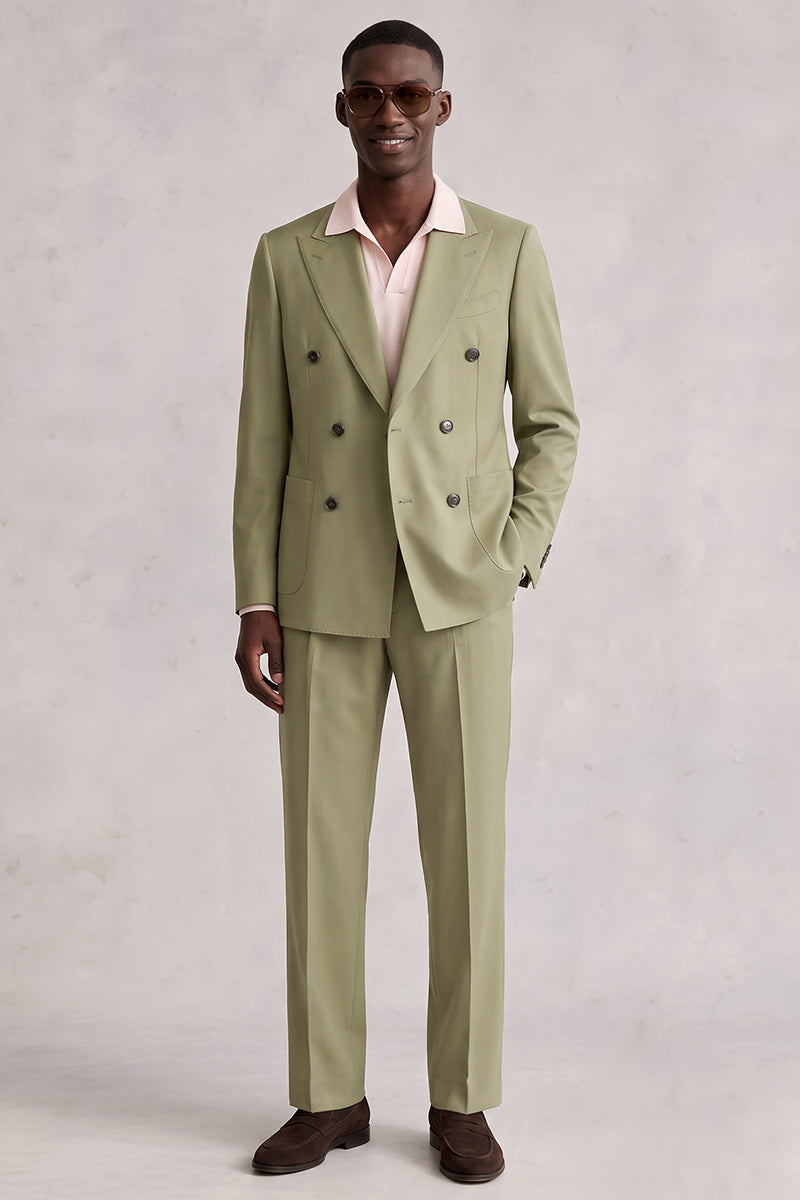 Green Fine Australia Wool Suit