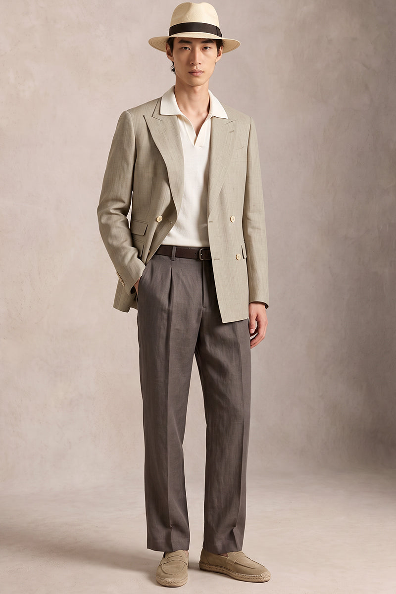 Khaki 50% Tencel Wool Suit