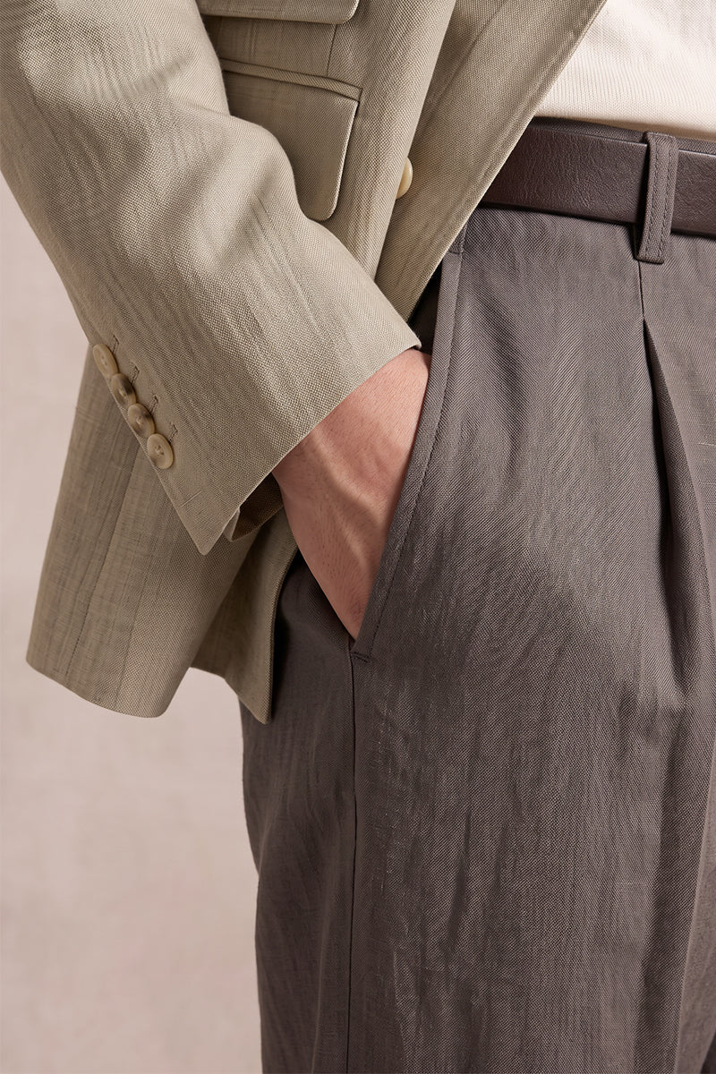 Graue Tencel-Woll-Anzughose