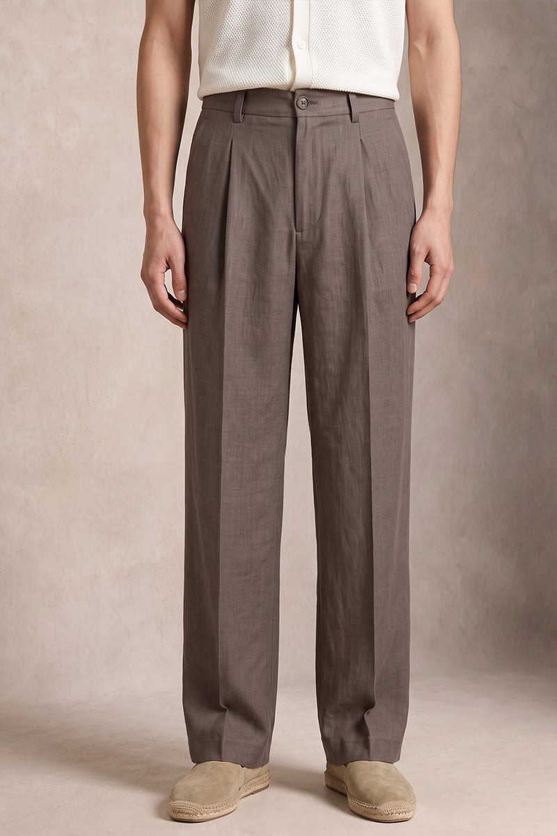 Graue Tencel-Woll-Anzughose
