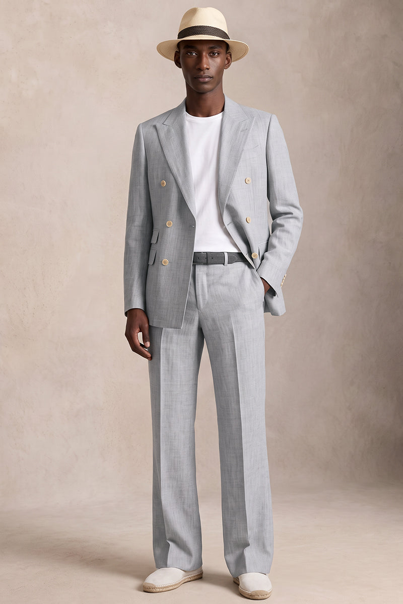 Gray 50% Merino Wool Suit