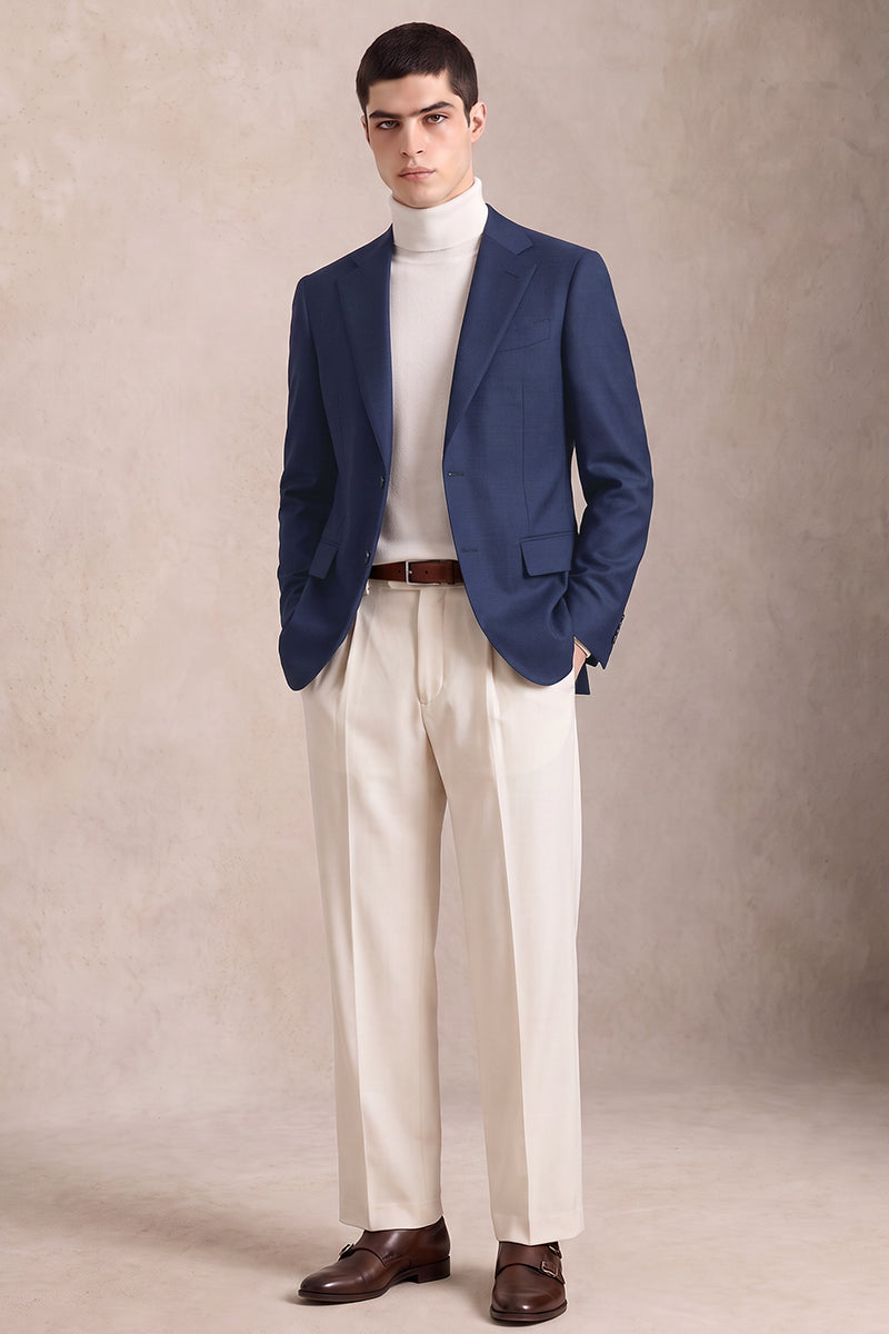 Blue 100% Merino Wool Suit
