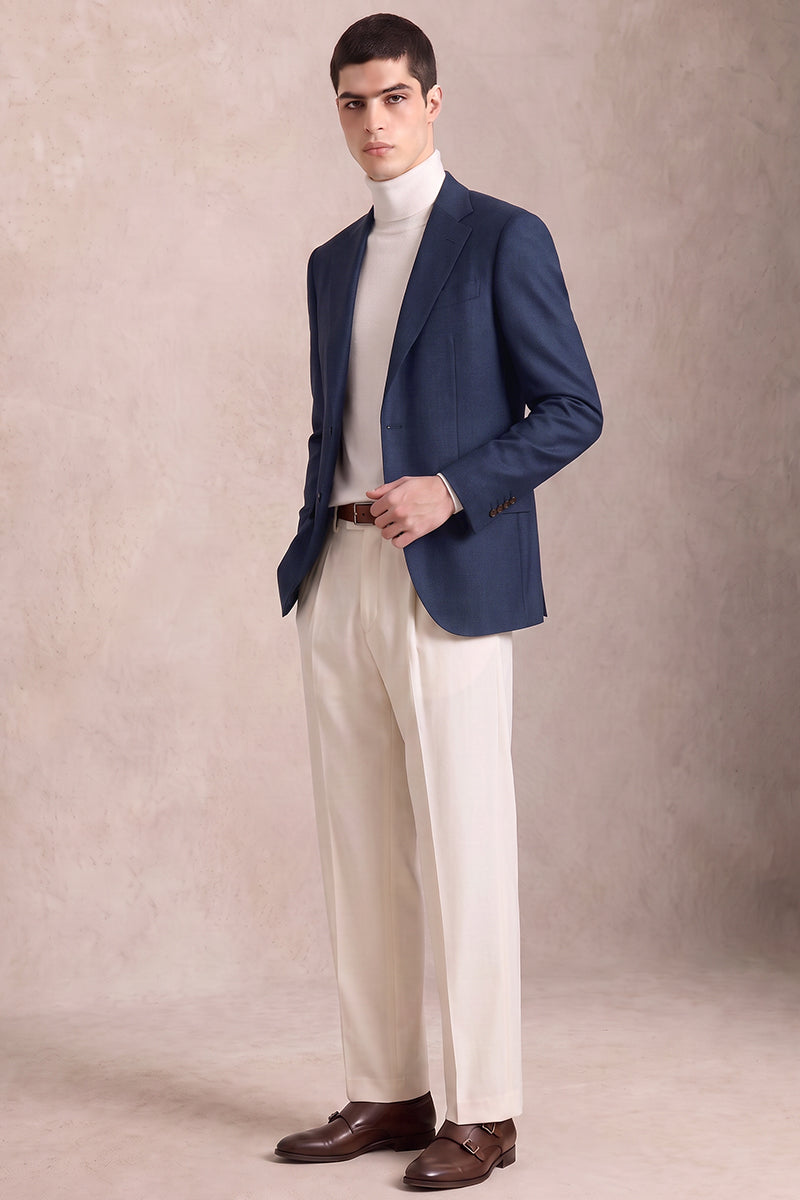 Blue 100% Merino Wool Suit