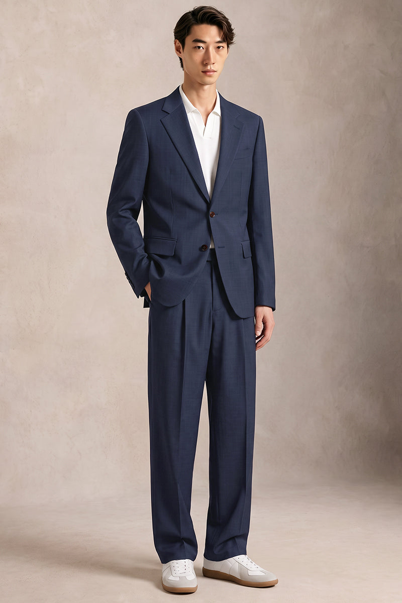 Blue 50% Merino Wool Suit