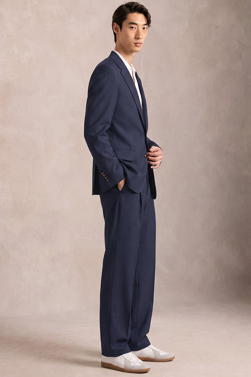 Blue 50% Merino Wool Suit
