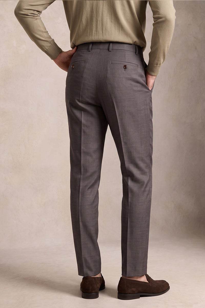 Pantaloni da completo grigi in lana Tencel