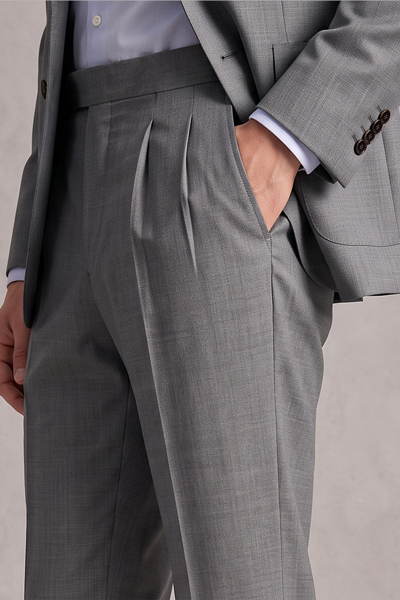 Completo grigio in pregiata lana australiana