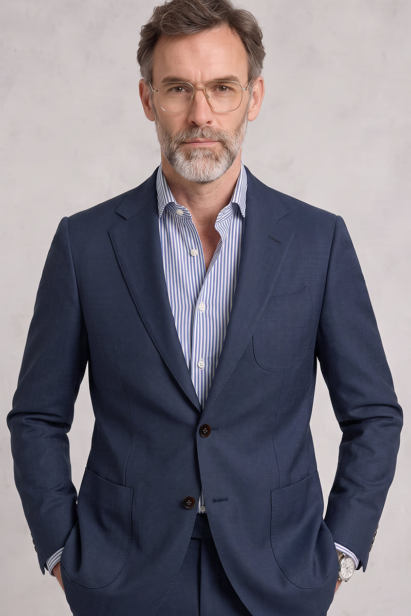 Blue 50% Merino Wool Suit
