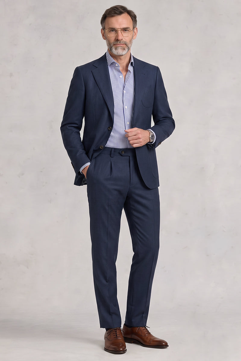 Blue 50% Merino Wool Suit