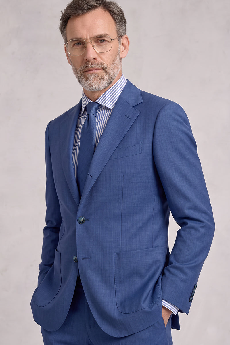 Blue 50% Merino Wool Suit