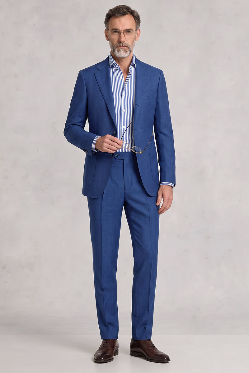 Blue 50% Merino Wool Suit