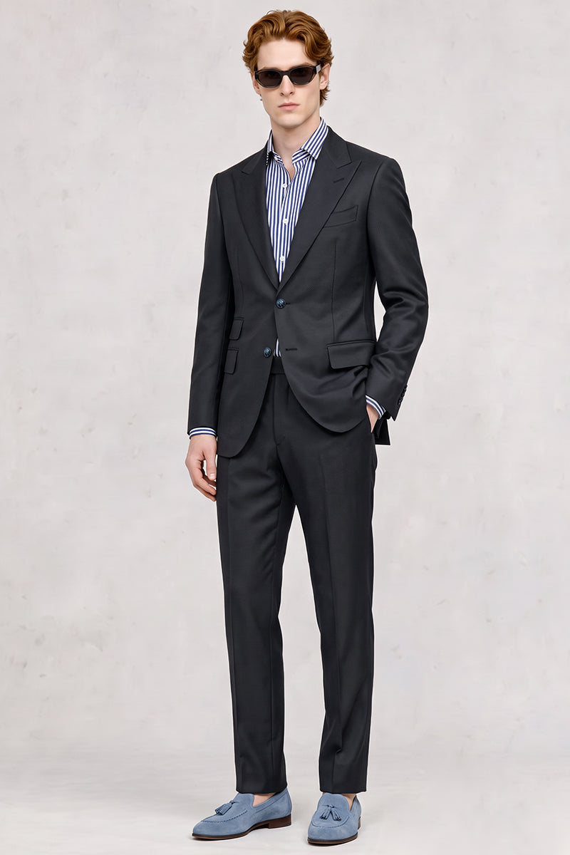 Black 50% Merino Wool Suit