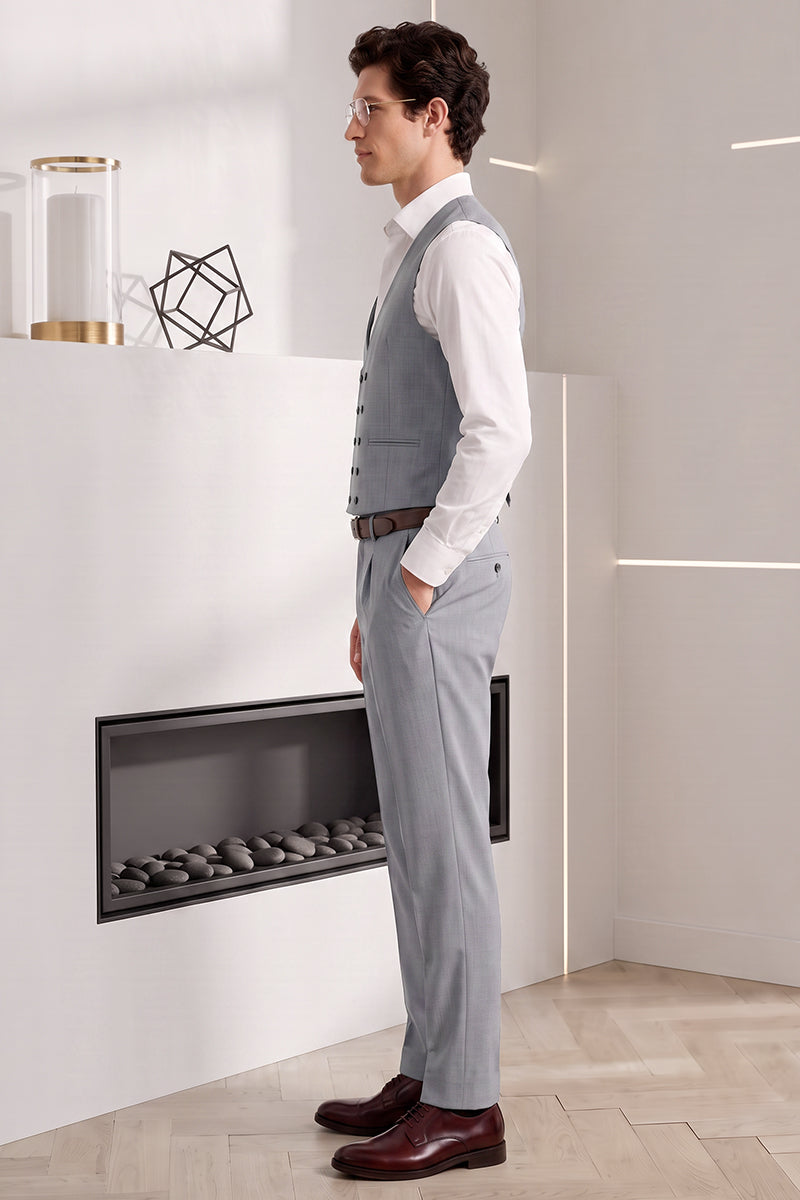 Gray 70% Merino Wool Suit