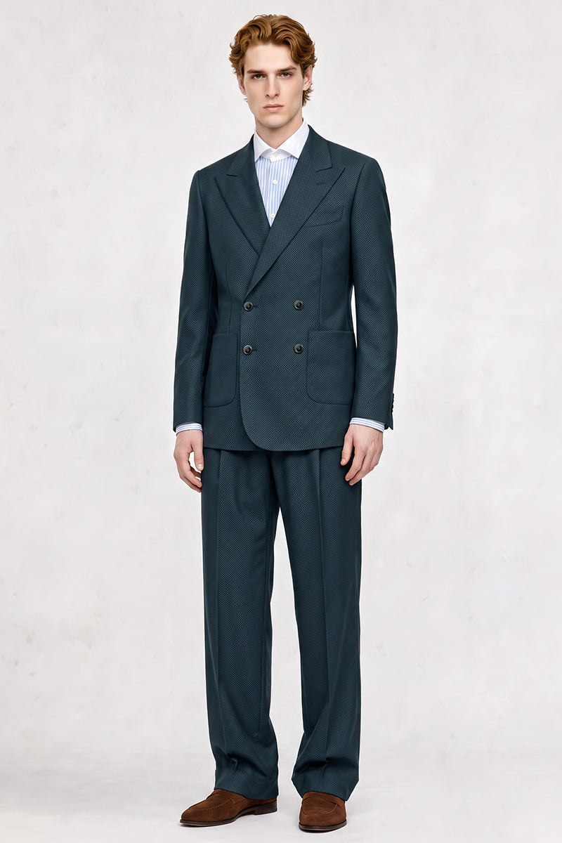 Blue 60% Merino Wool Suit