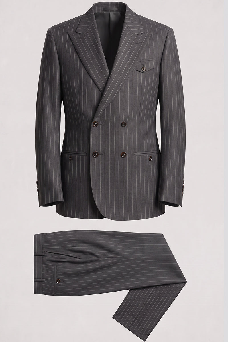 Costume en laine mérinos gris