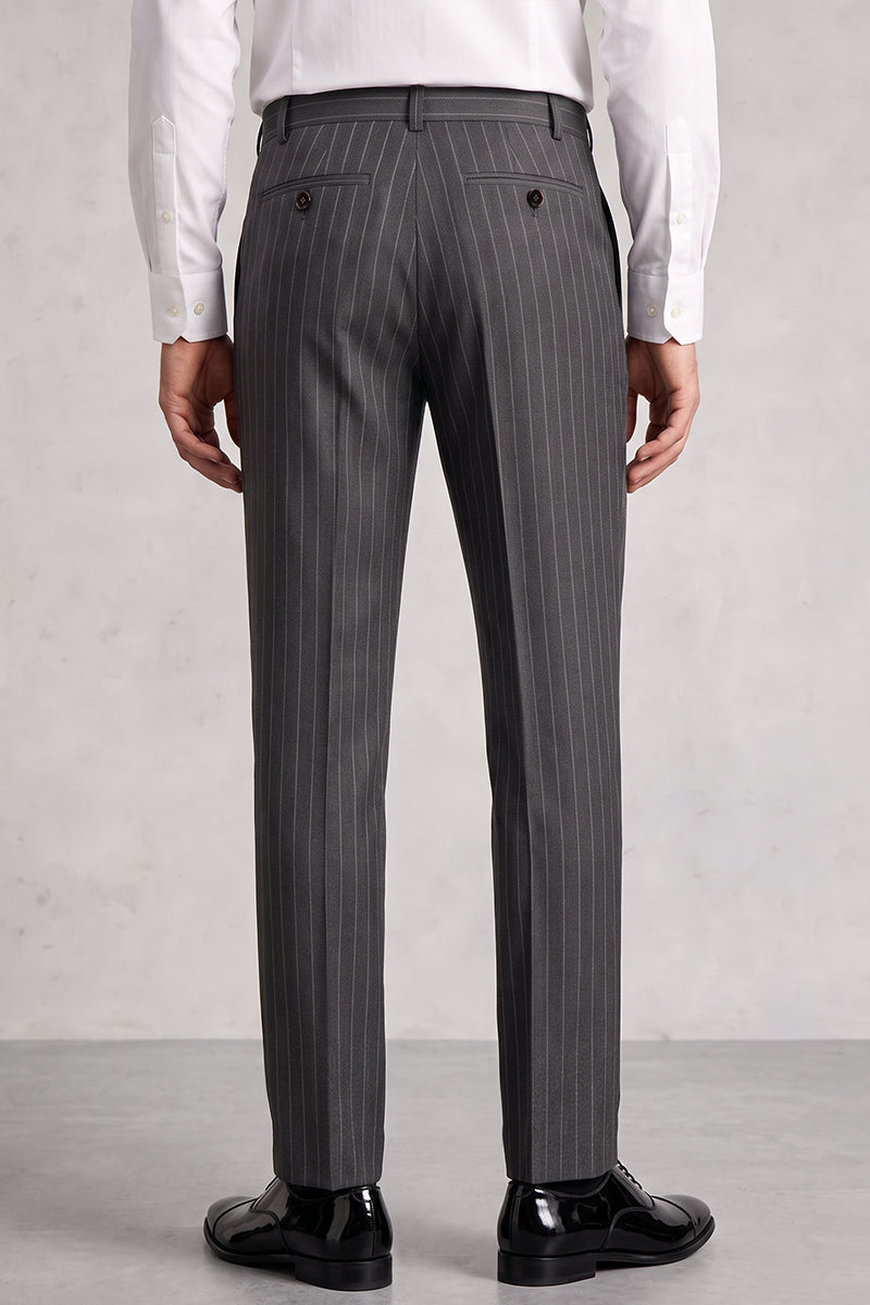Pantalon de costume en laine mérinos gris