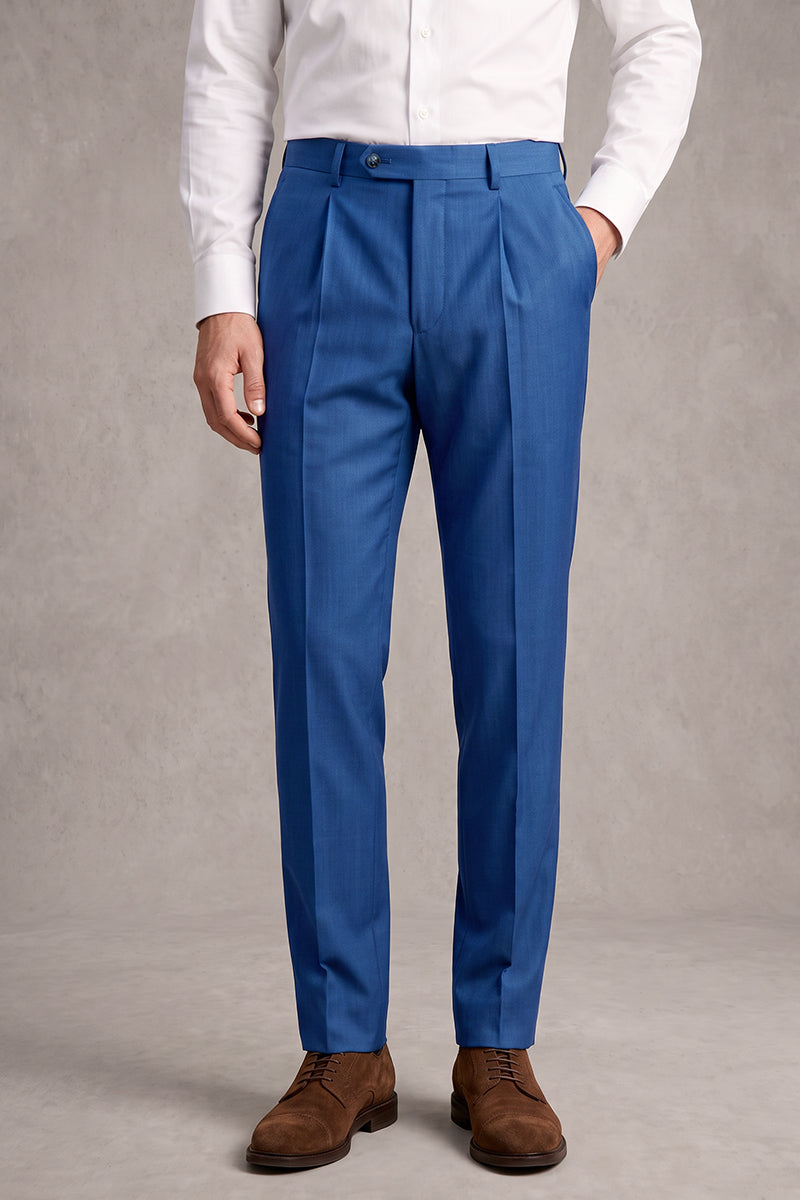 Hose aus blauer Merinowolle