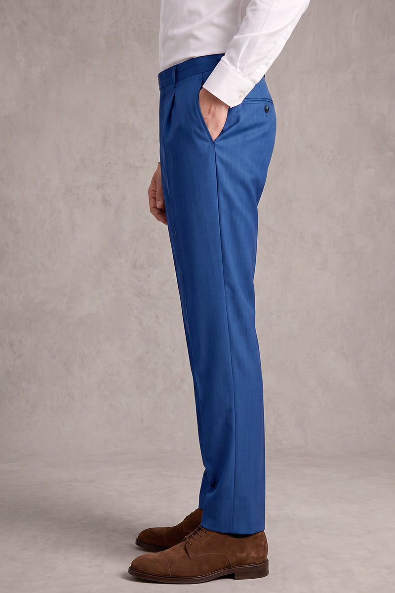 Hose aus blauer Merinowolle