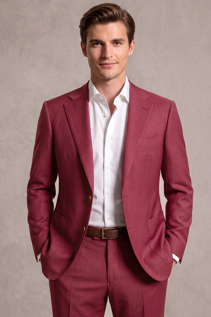 Red 50% Merino Wool Suit