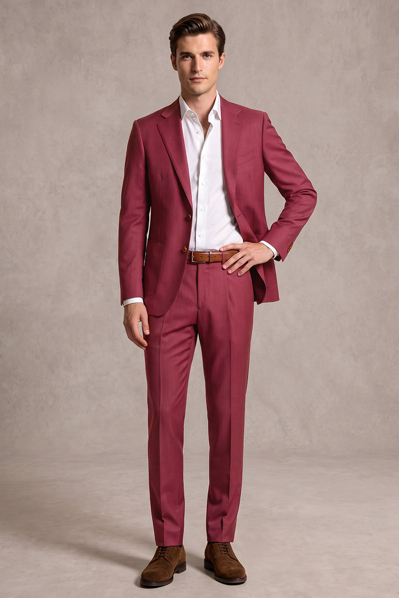 Red 50% Merino Wool Suit