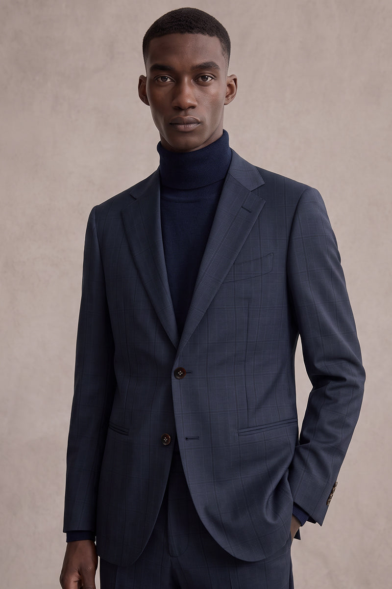 Blue 100% Merino Wool Suit