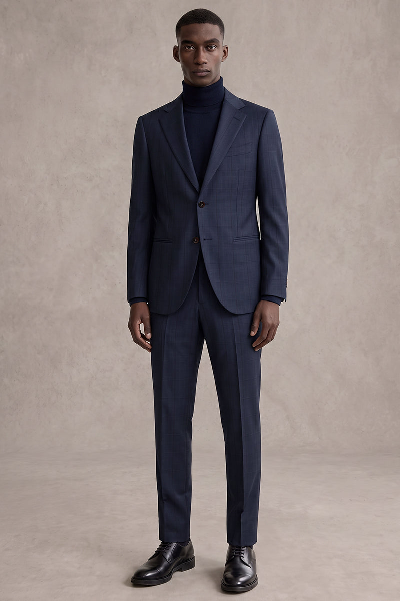 Blue 100% Merino Wool Suit