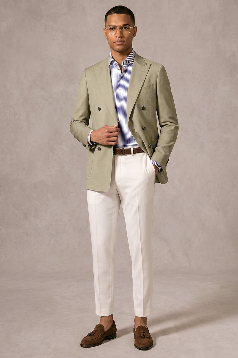 Green 50% Merino Wool Blazers
