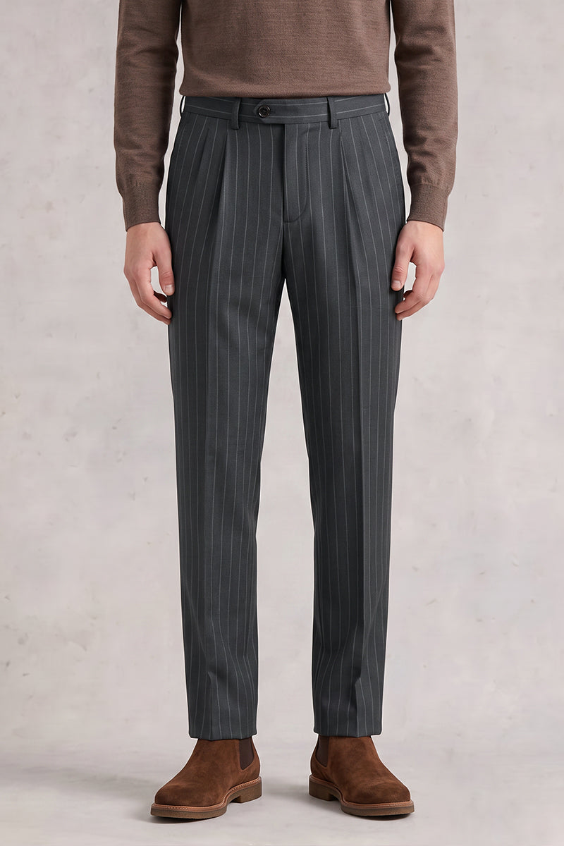 Gray 30% Fine Australia Wool Suit Trousers