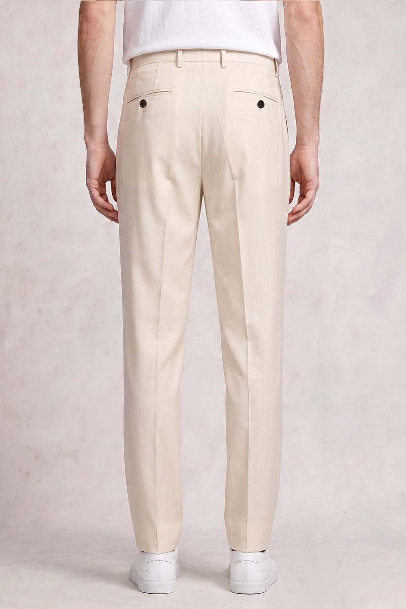 Pantalones de traje de lana merina beige