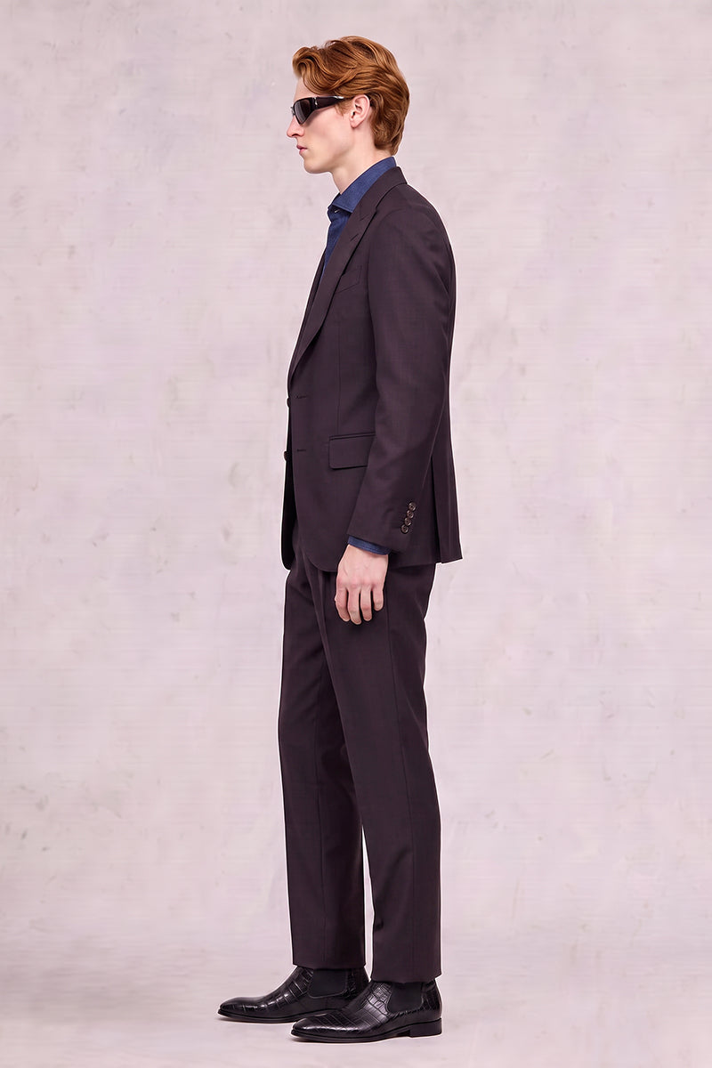보라색 메리노 울 정장