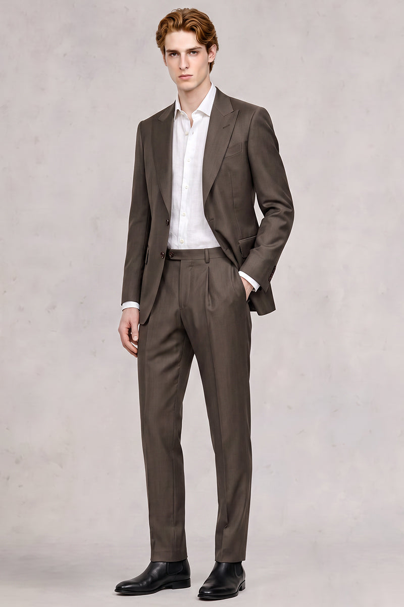 Brown 50% Merino Wool Suit