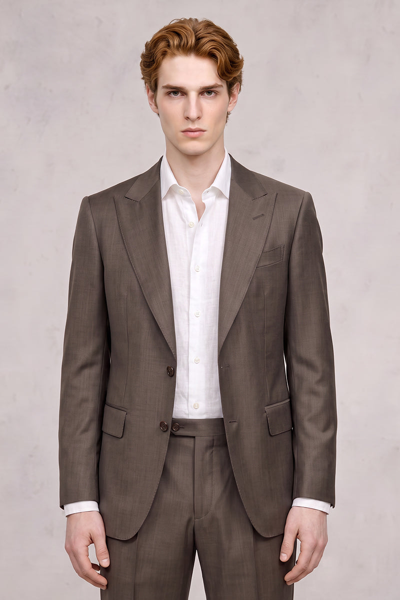 Brown 50% Merino Wool Suit