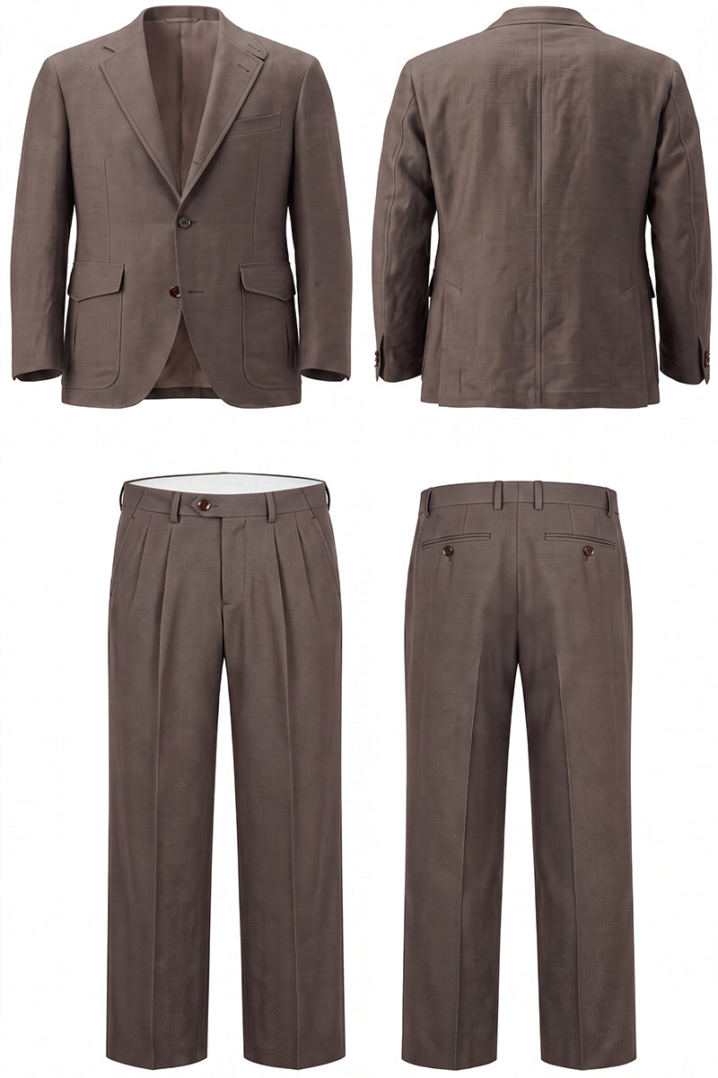 Completo marrone in lana merino